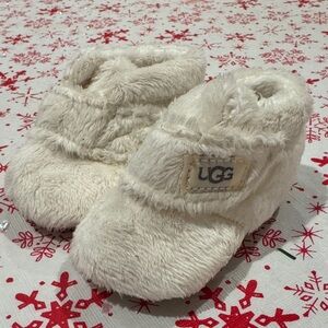 UGG Fluffy White Baby Booties